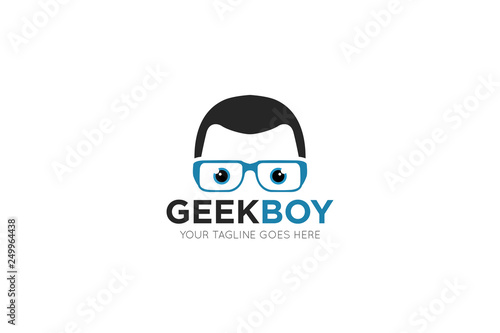 geek logo and icon vector illustration design template