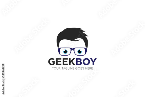 geek logo and icon vector illustration design template