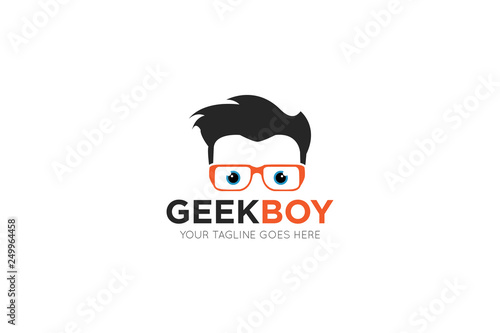 geek logo and icon vector illustration design template