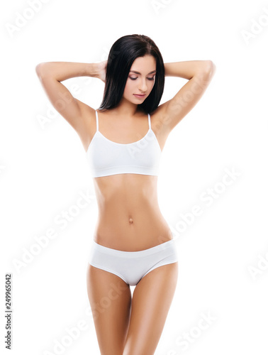 Sexy young girl in white lingerie #116531256 - Zdrowie-Gimnastyka-Taniec -  FotoNaklejki