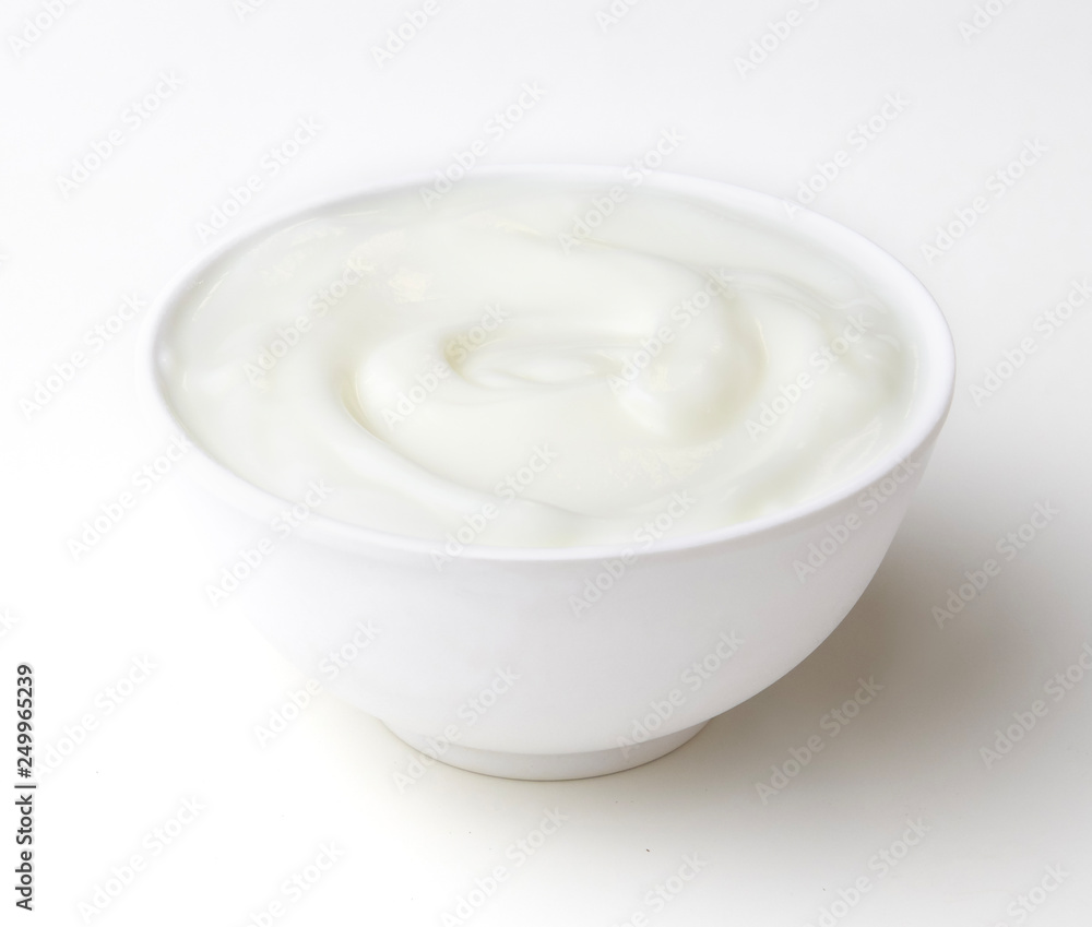bowl of yogurt isolate on white background bowl of yogurt isolate on white background