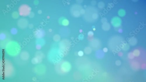 Floating Fuzzy Colorful Bubbles Blue Motion Background Loop 1