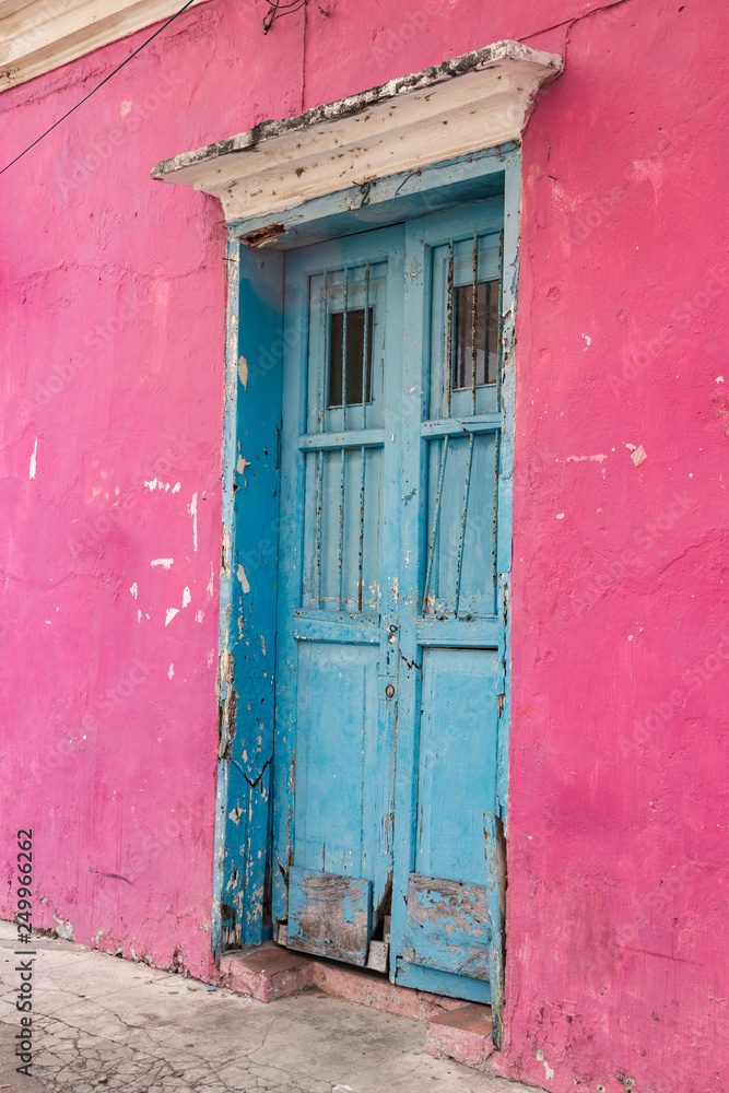 old door with bright colors