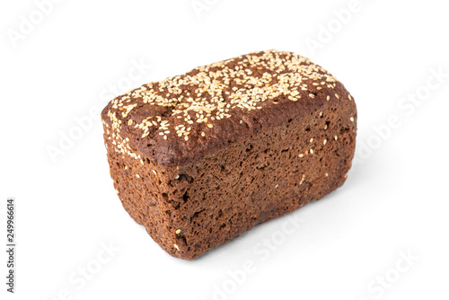 Rye bread isolated on white background.