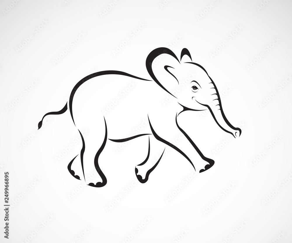 Vector of little elephant design on white background. Wild Animals. Elephant logo or icon. Easy editable layered vector illustration. Vector of little elephant design on white background. Wild Animals. Elephant logo or icon. Easy editable layered vector illustration.