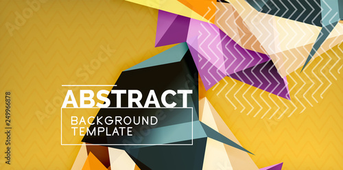 Fototapeta Naklejka Na Ścianę i Meble -  Color geometric abstract background, minimal abstraction design with mosaic style 3d shape