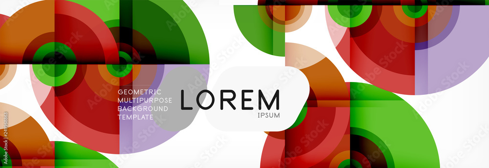 Obraz premium Round shapes vector abstract background. Trendy circle shapes composition vector