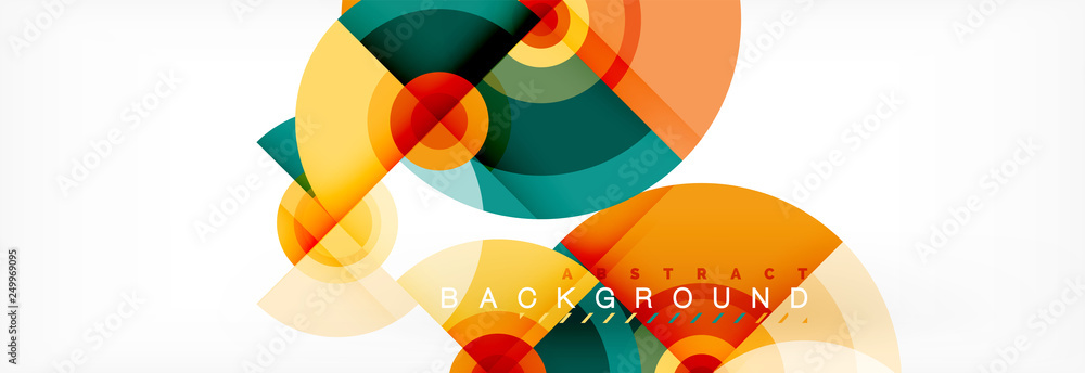 Flying circles geometric abstract background Flying circles geometric abstract background