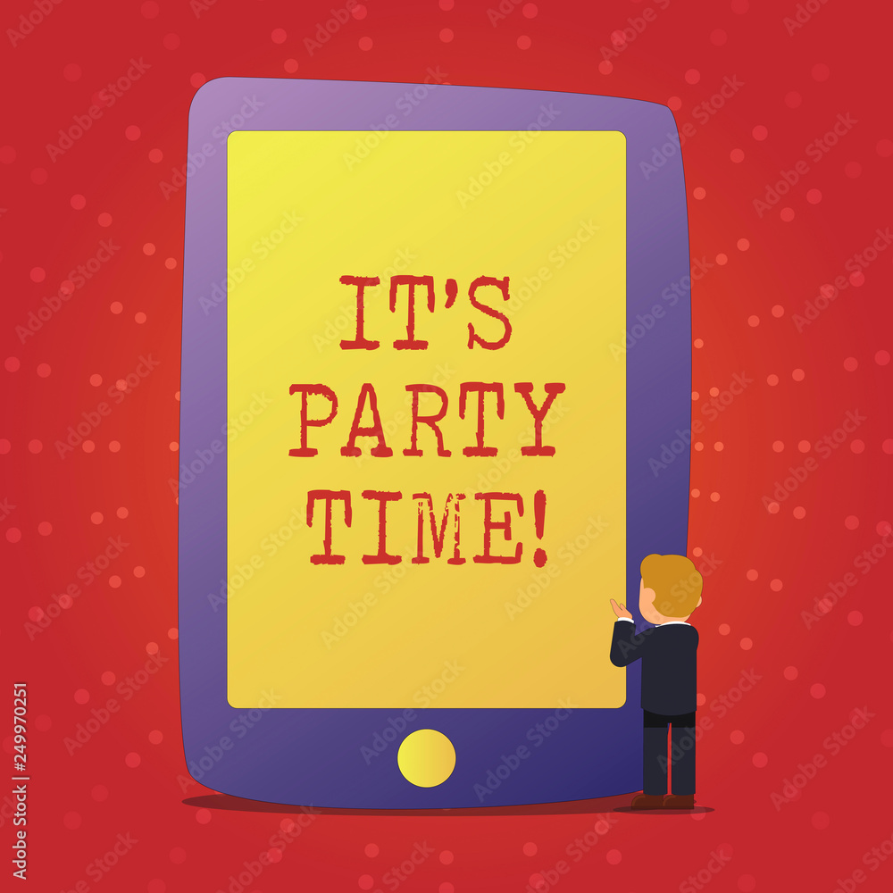Text sign showing It S Party Time. Conceptual photo Right moment to celebrate have fun do to a disco to dance Text sign showing It S Party Time. Conceptual photo Right moment to celebrate have fun do to a disco to dance