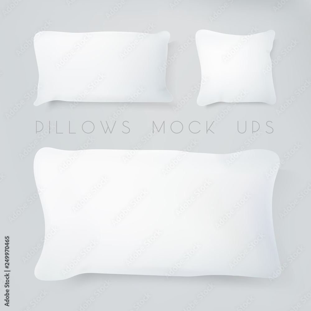 Realistic pillows with real shadow. Pillows mock ups illustration. Graphic concept for your design. Realistic pillows with real shadow. Pillows mock ups illustration. Graphic concept for your design.