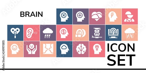 brain icon set