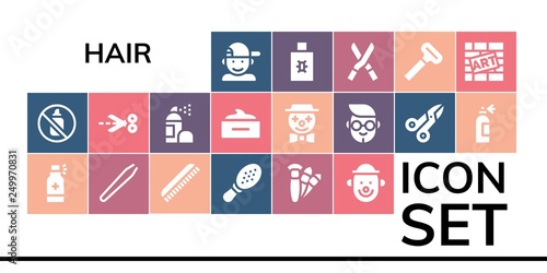 hair icon set