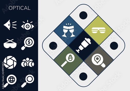 optical icon set