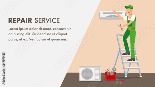 Repair Service Website Banner Vector Template