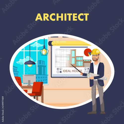 Architect Flat Vector Banner Template