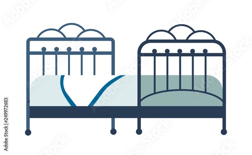 Bed bedroom furniture isolated object blanket and linen