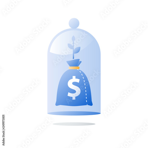 Long term investment, invest fund, capital allocation, pension savings account, bank deposit, value increase, wealth management
