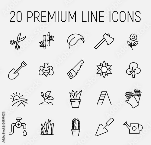 Garden related vector icon set.  photo