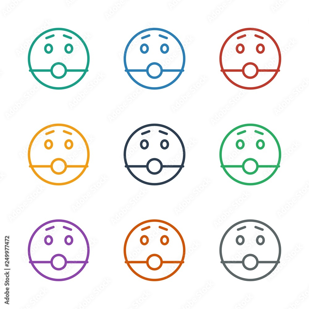 surprised emot icon white background surprised emot icon white background