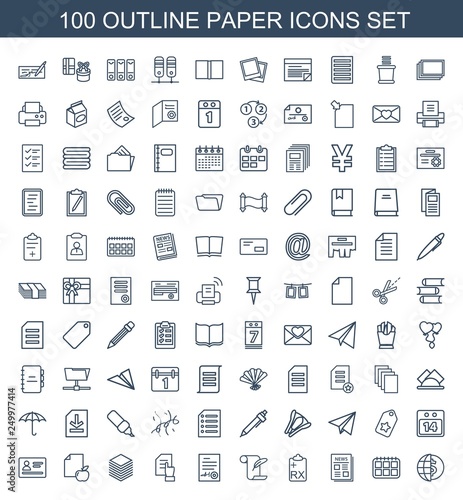 100 paper icons