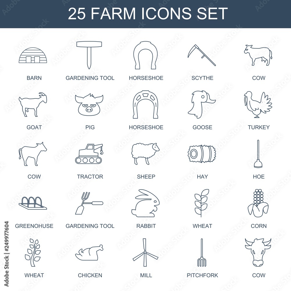 Fototapeta premium farm icons