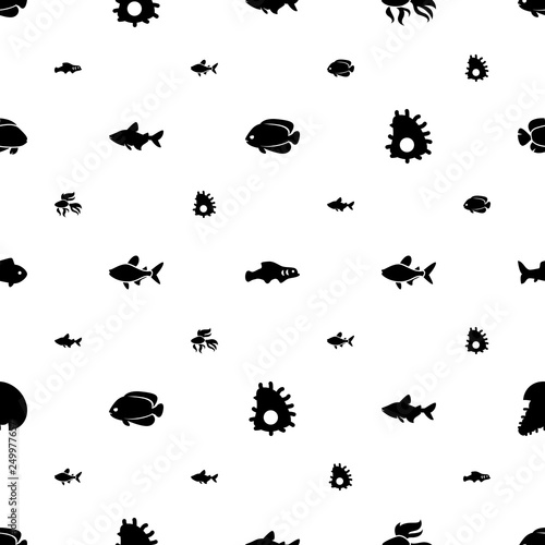 seafood icons pattern seamless white background © HN Works