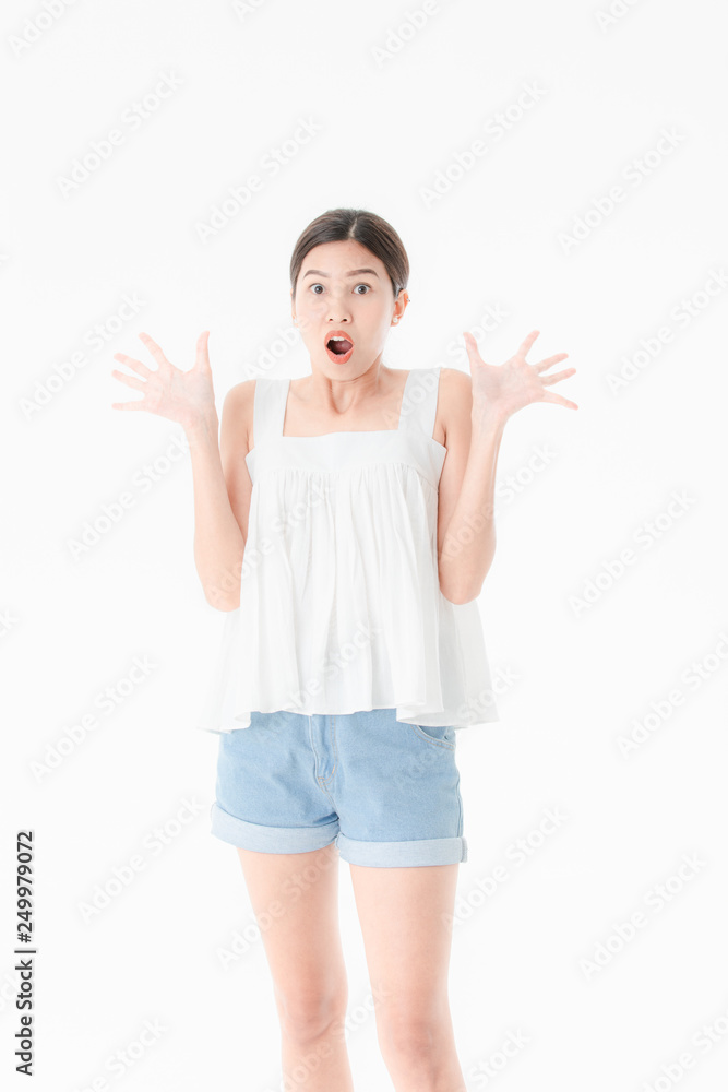 Young lady in casual summer outfits Young lady in casual summer outfits