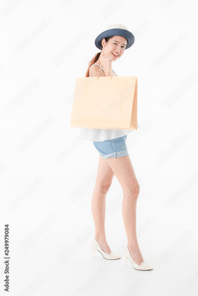 Young lady in casual summer outfits Young lady in casual summer outfits