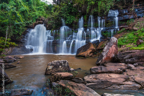 Tad-Pla-Kang waterfall, Beautiful waterfall in Chattrakan nationalpark Pitsanulok province, ThaiLand.