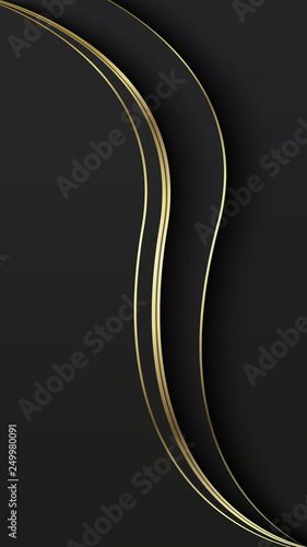 Abstract overlap wavy background. Paper cut.