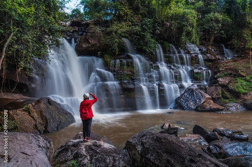 Tad-Pla-Kang waterfall, Beautiful waterfall in Chattrakan nationalpark Pitsanulok province, ThaiLand.