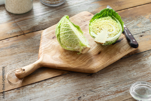 cooking food Cutting board knife fresh cabbage
