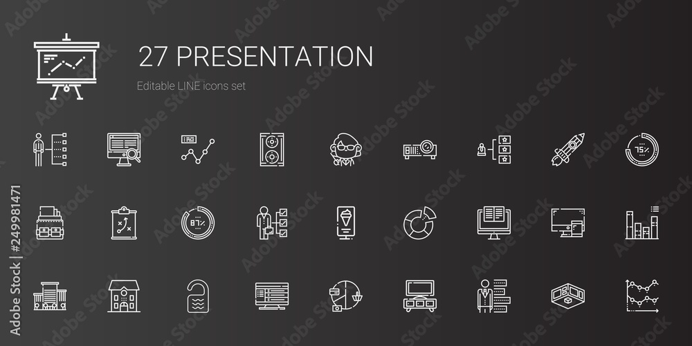 presentation icons set presentation icons set