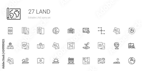 land icons set
