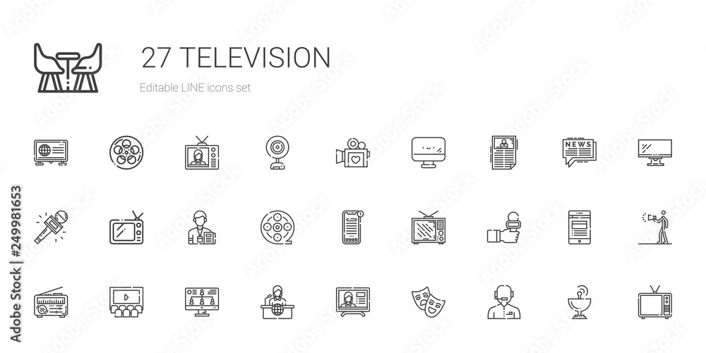 television icons set television icons set