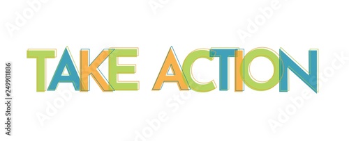 Take action word concept