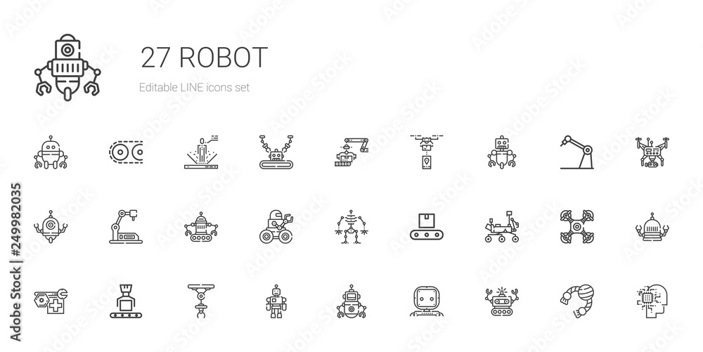 robot icons set robot icons set