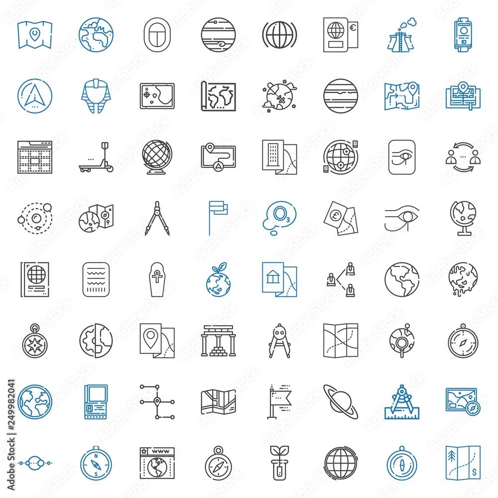 world icons set world icons set