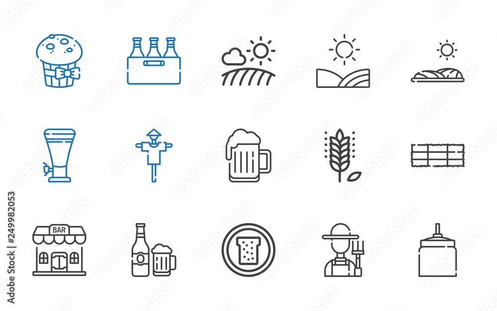 wheat icons set