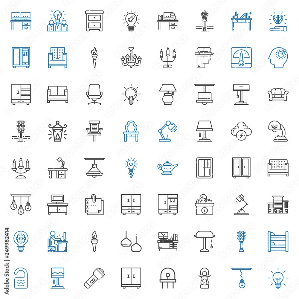 Obraz premium lamp icons set