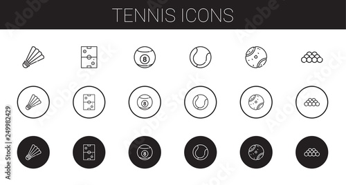 tennis icons set