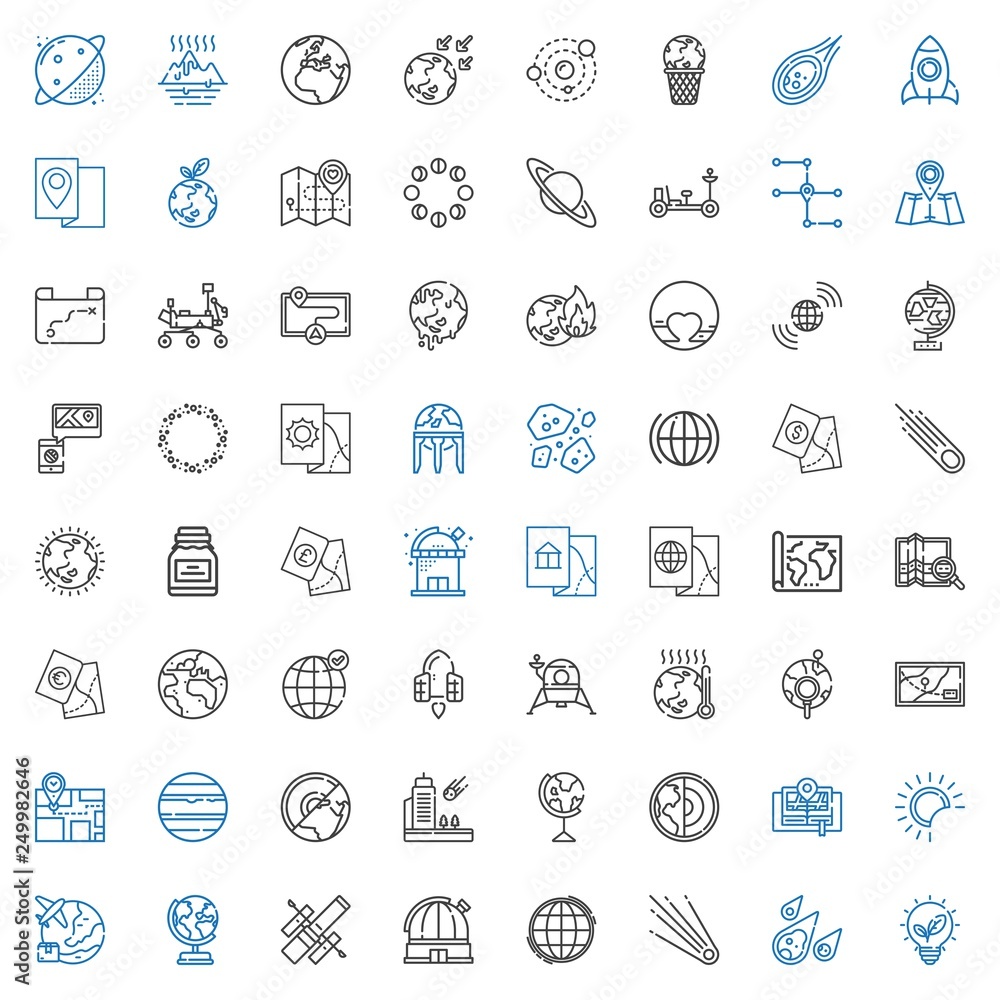 planet icons set