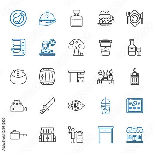 restaurant icons set