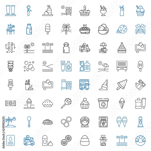 cream icons set