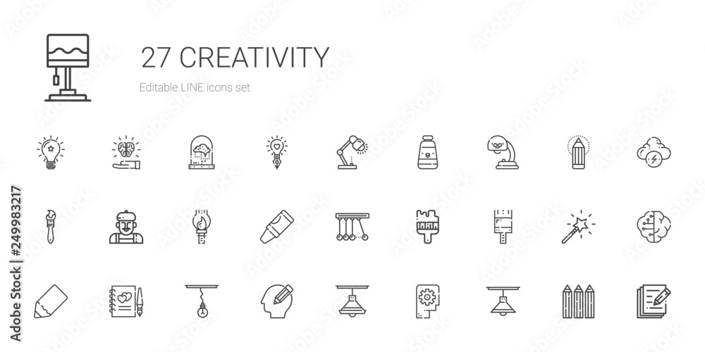 creativity icons set - obrazy, fototapety, plakaty 
