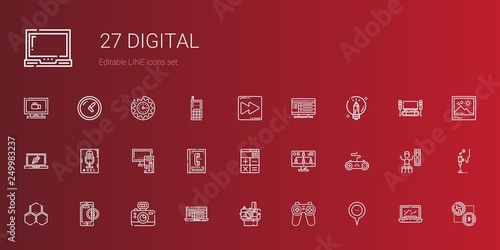 digital icons set