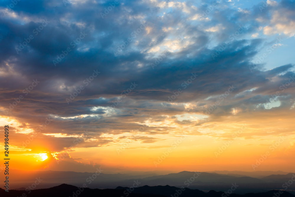 Fototapeta premium .colorful dramatic sky with cloud at sunset