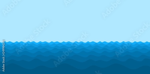 Seascape with blue wave.