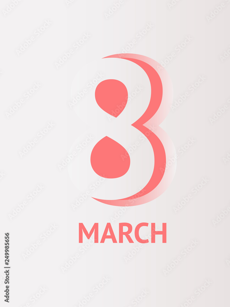 March 8 greeting card . Holiday template March 8 greeting card . Holiday template