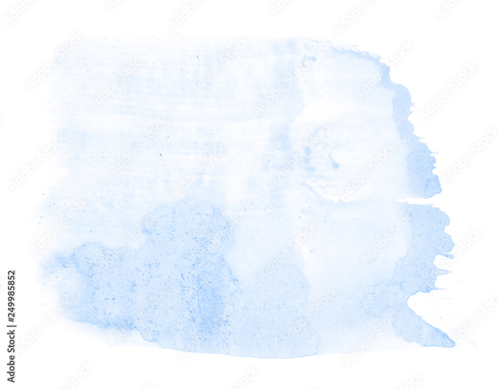 Abstract watercolor background hand-drawn on paper. Volumetric smoke elements. Blue color. For design, web, card, text, decoration, surfaces. Abstract watercolor background hand-drawn on paper. Volumetric smoke elements. Blue color. For design, web, card, text, decoration, surfaces.